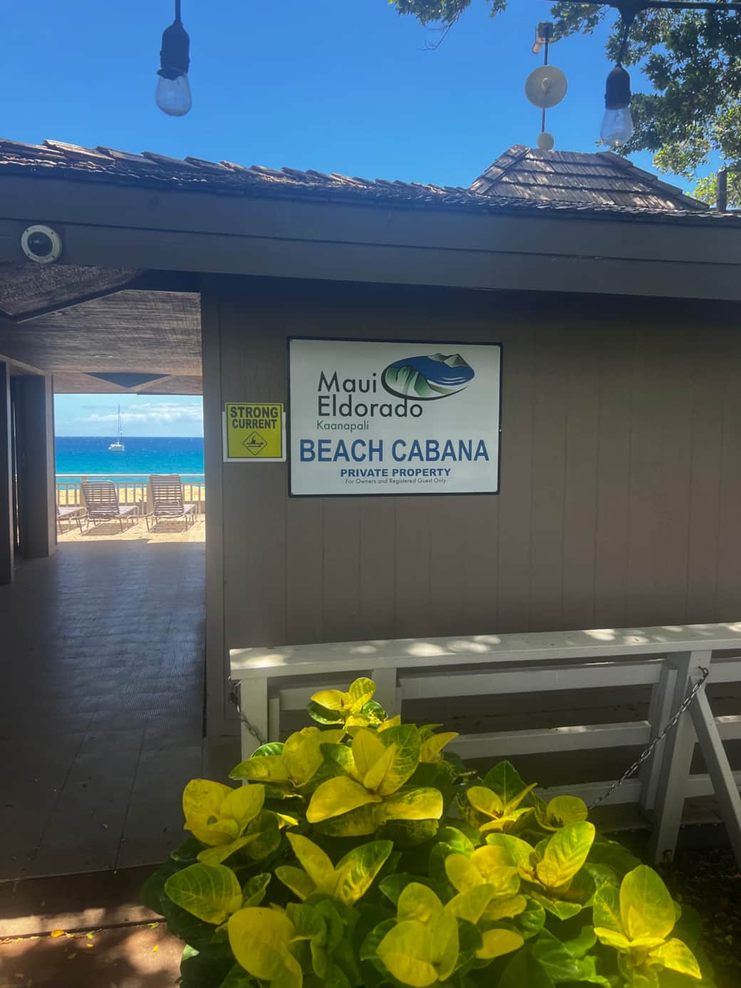 Front of guest cabana