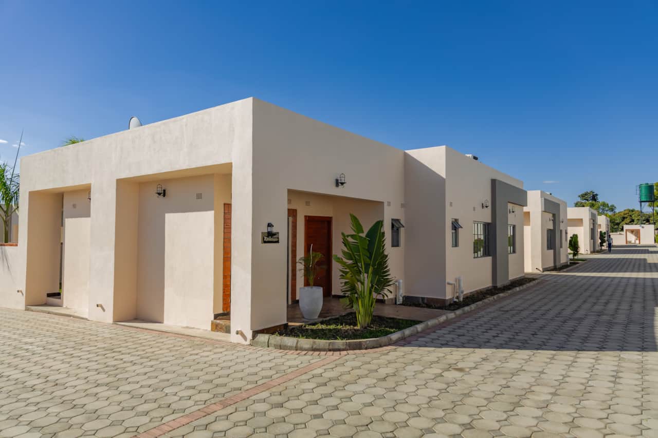 Unit exterior within the property courtyard