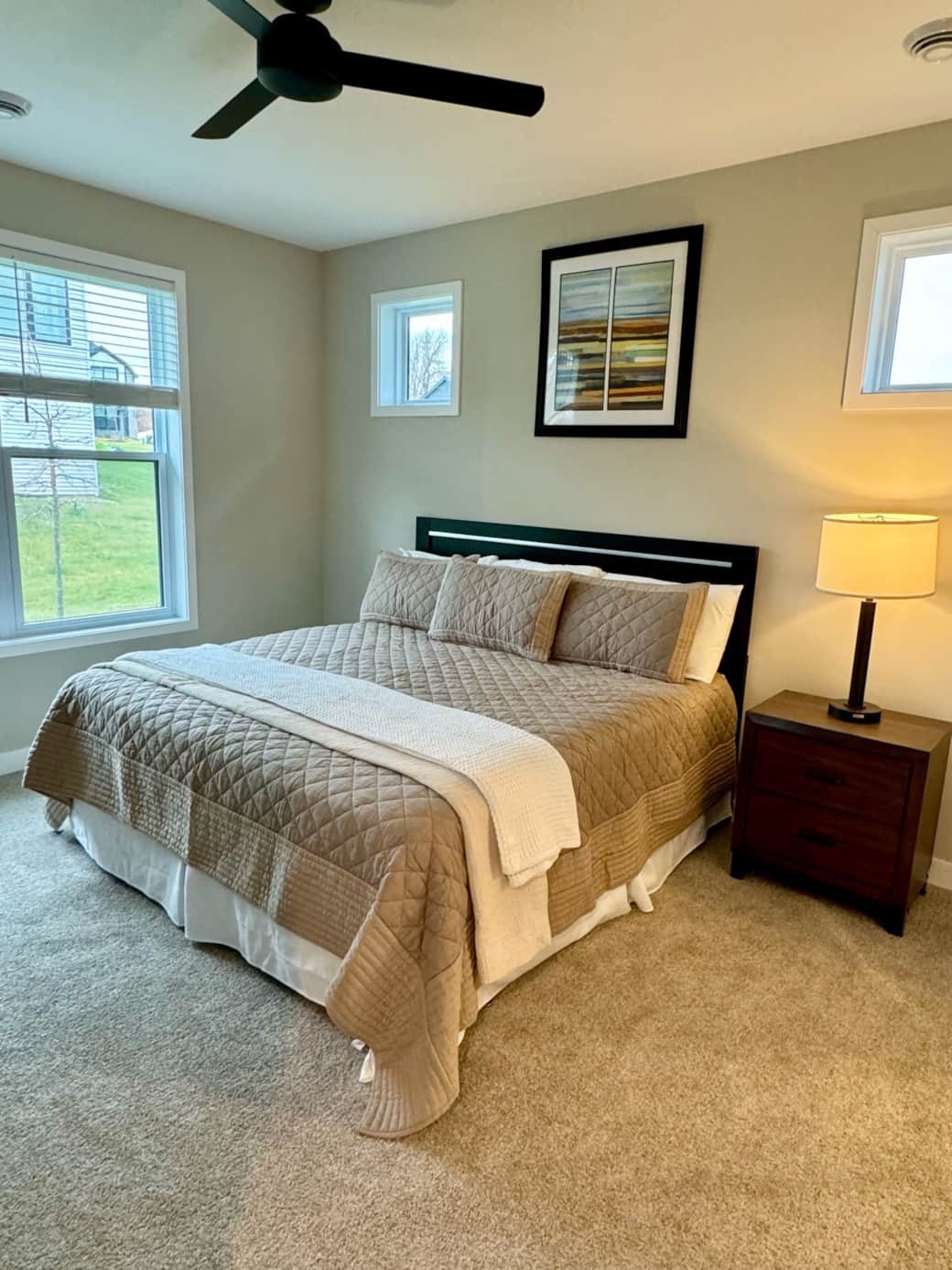 Master bedroom with king-sized bed Master bedroom with king-sized bed