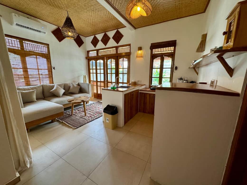 Open plan kitchenette  and living spaces