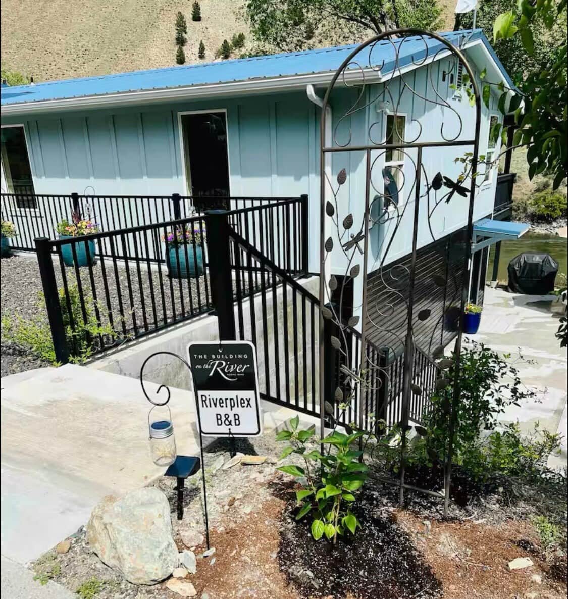Stairs down to B&B unit.
