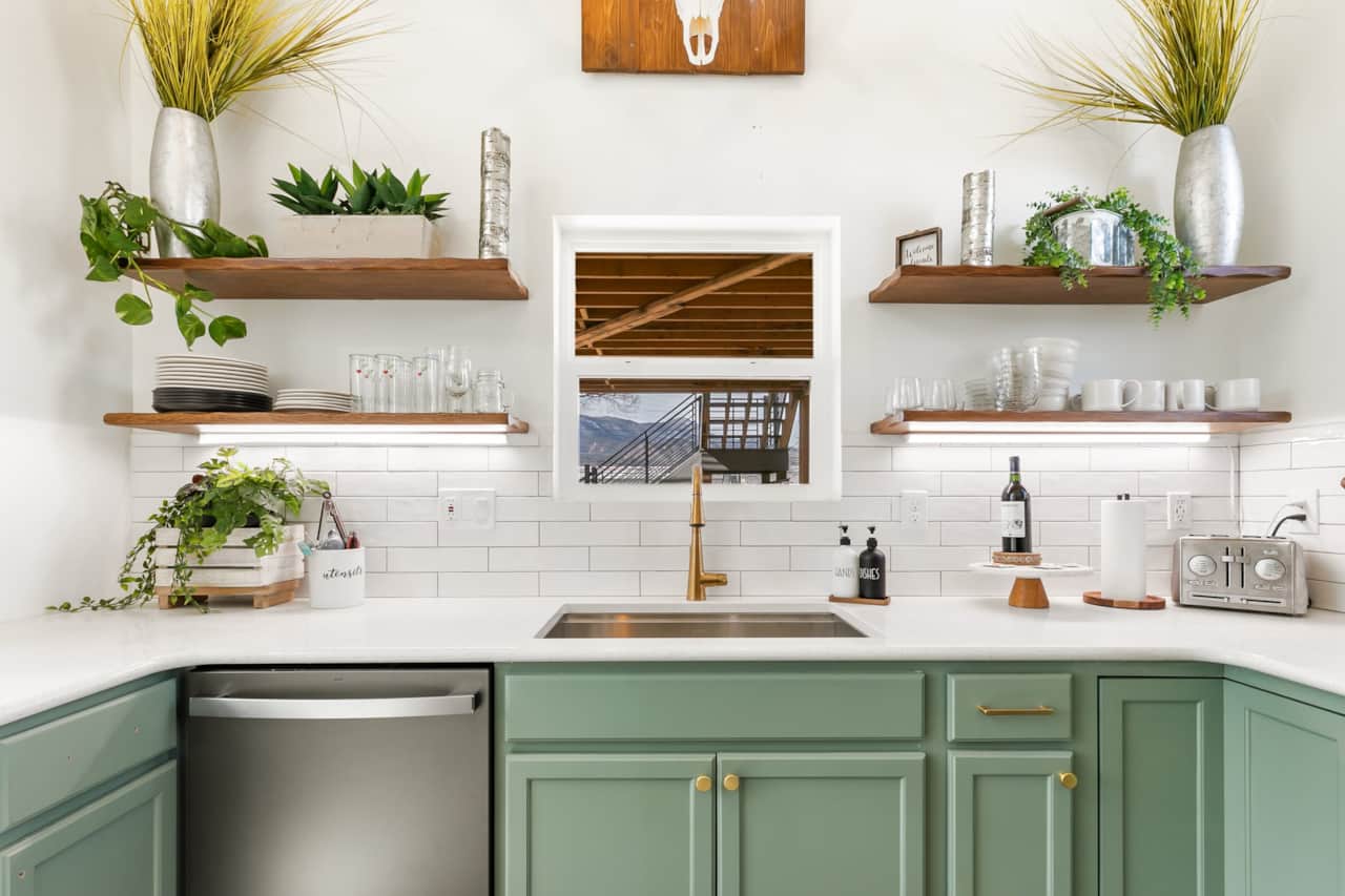 Custom cabinets finished with non-toxic no VOC primer paint and seal| Healthy Home Colorado Springs 