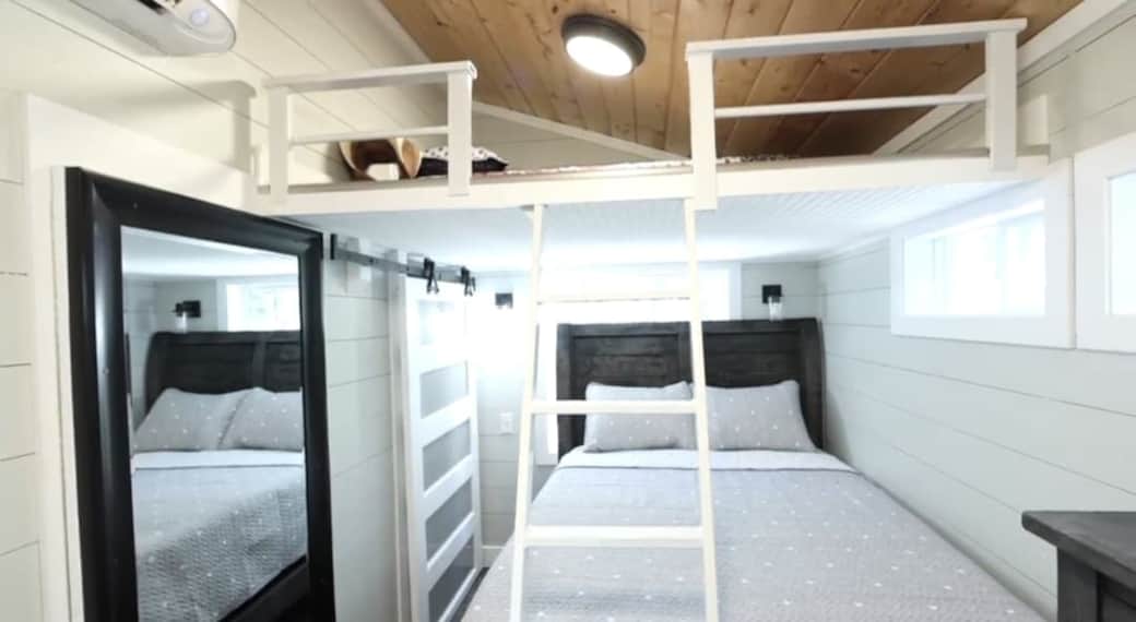 Child bunk over the full sized bed Child bunk over the full sized bed