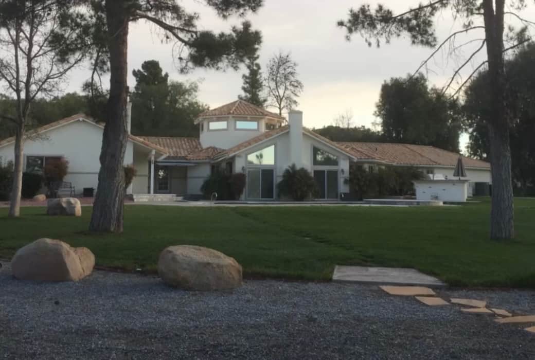 Backyard with Real Grass Lawn