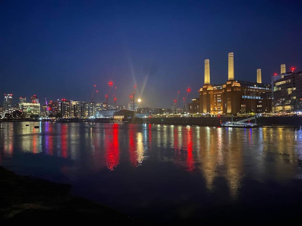 Stunning view of Battersea Power Station at night, just a short walk from your London stay Stunning view of Battersea Power Station at night, just a short walk from your London stay