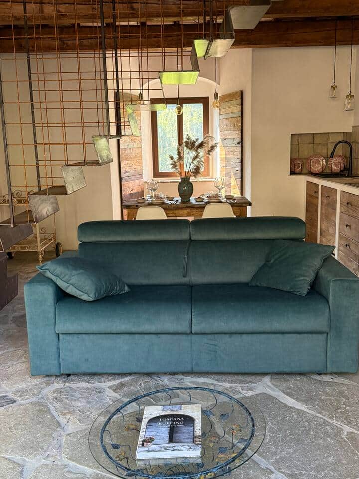 Primo piano sul divano letto Primo piano sul divano letto