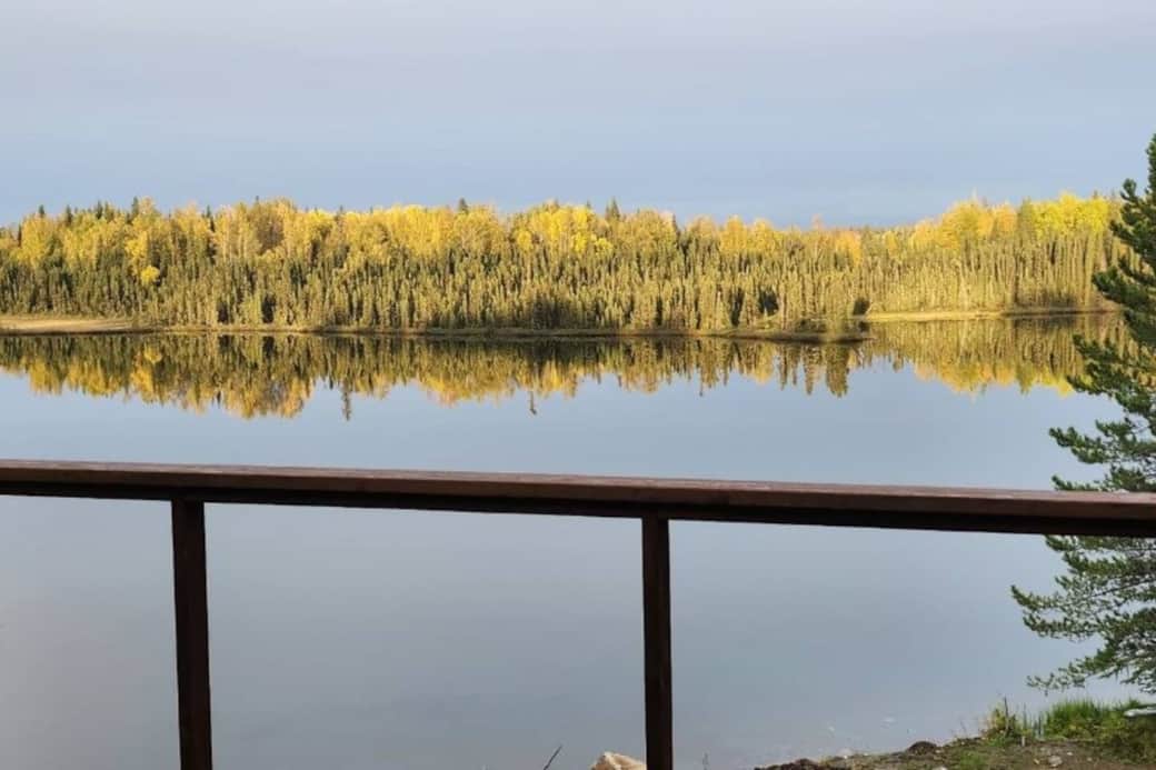 View over the lake from the deck