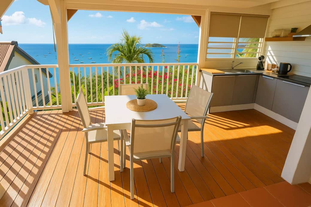 Terrasse surélevée  lumineuse