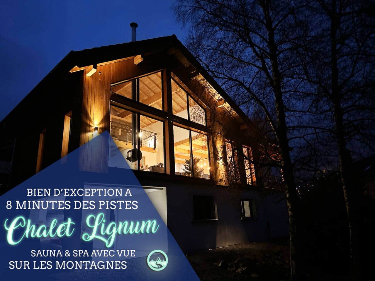 Chalet Lignum vue de nuit