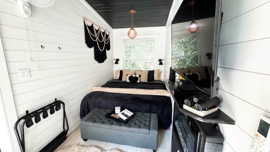 Drape yourself in the luxury linens in the king-sized bed cubby