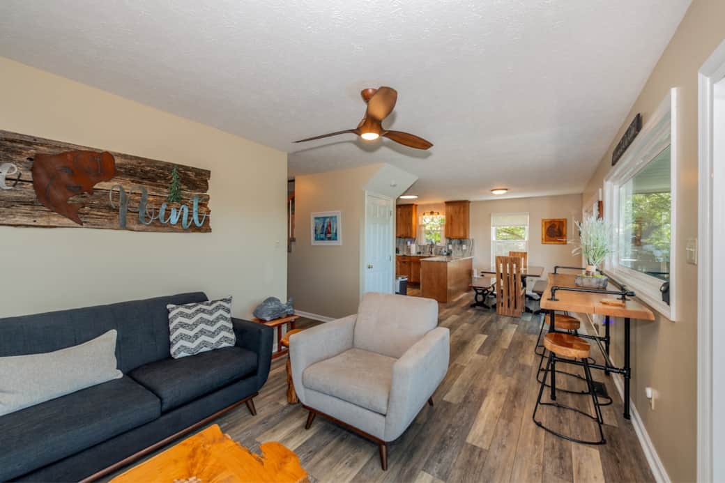 Open floor plan where everyone can be a part of the conversation.
