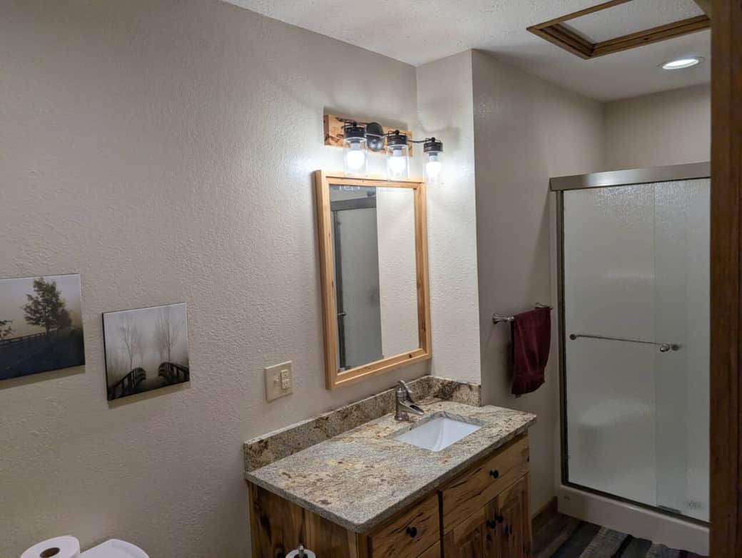 Bathroom with stand up shower 