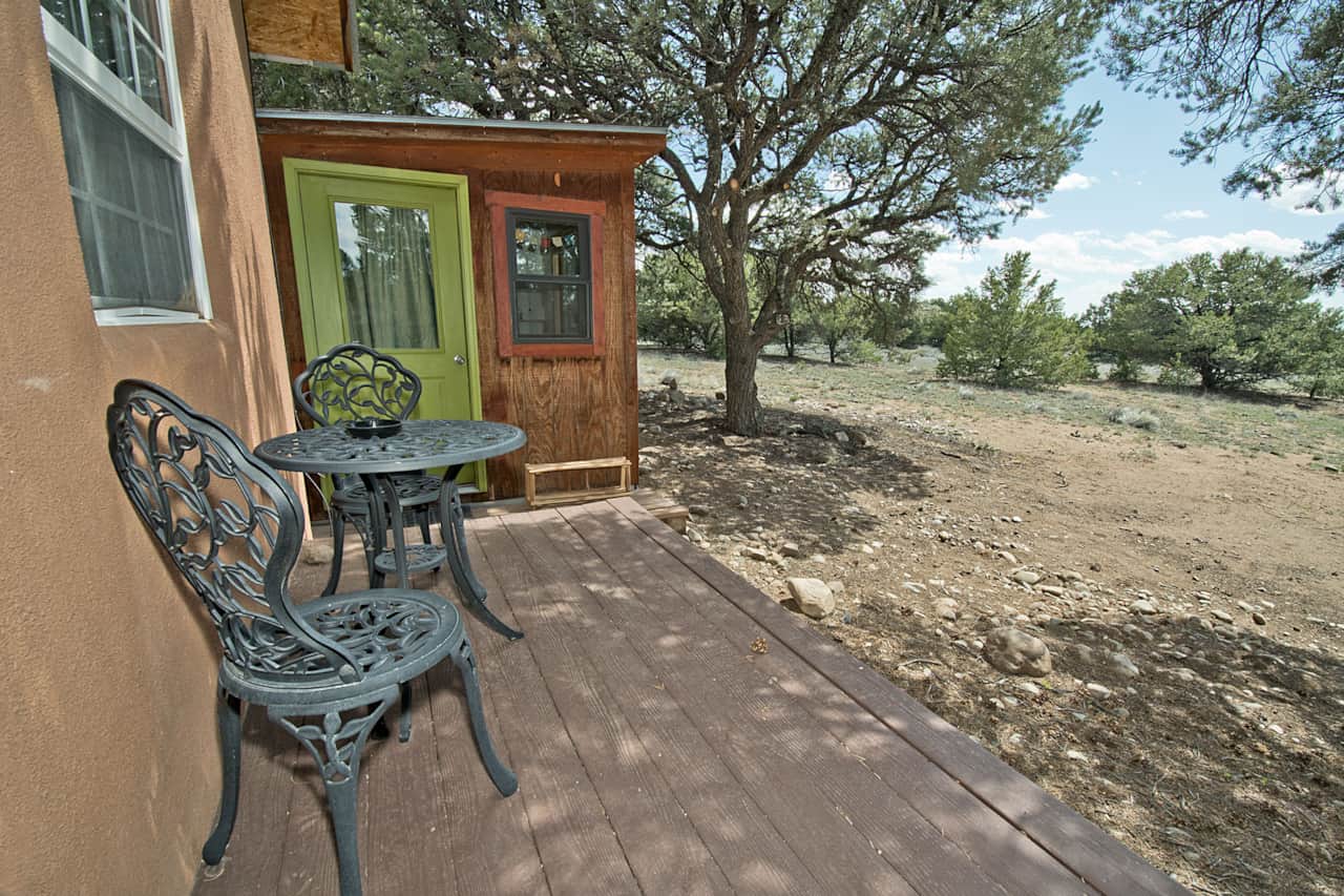 Back Porch and entrance to Tiny Bedroom Cabin