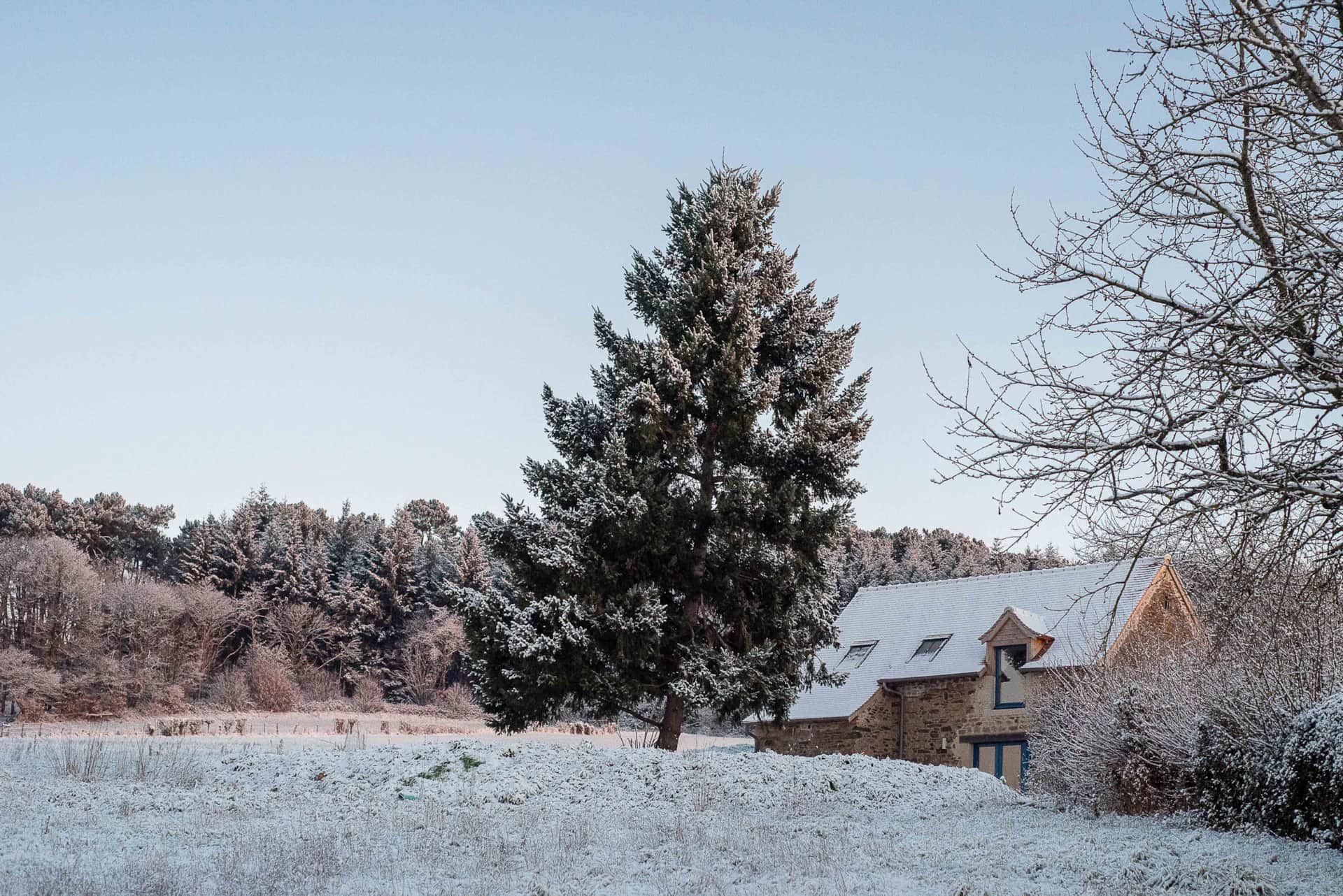 The little barn in the snow