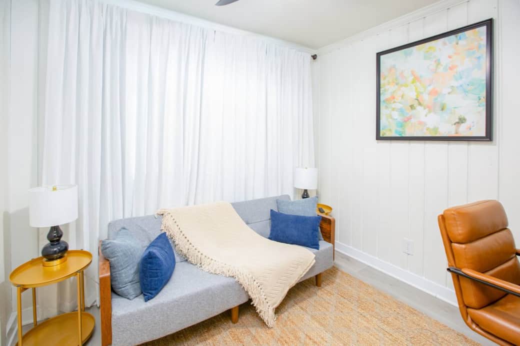 This modern sofa easily transforms into a firm pull-out twin bed, making it a perfect spot for an additional guest. Designed for both lounging during the day or a comfortable night’s sleep. 