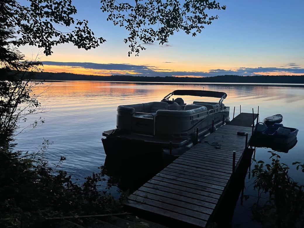 Pontoon boat is available for rental