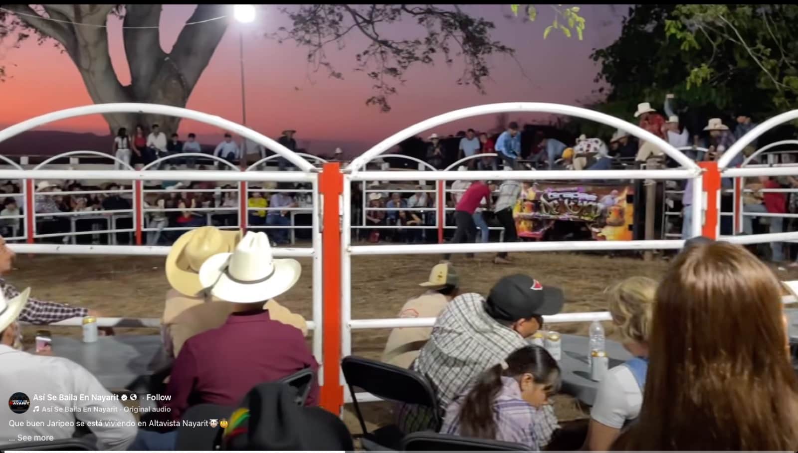 Bull riding on the last night of La Fiesta de Altavista in Nayarit