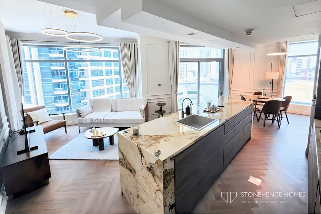 Stonehenge homes living room open plan 1 bedroom apartment rent dubai marina holiday home vacation r Stonehenge homes living room open plan 1 bedroom apartment rent dubai marina holiday home vacation r