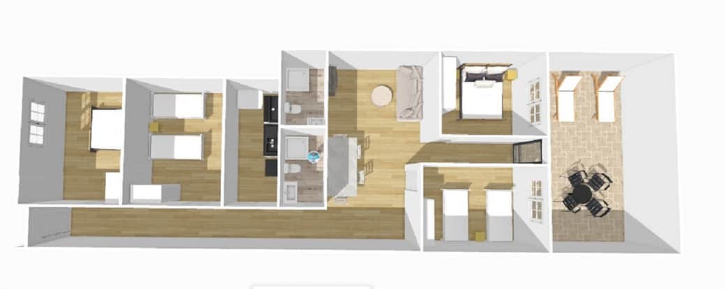 2camas db + 4 simples 2camas db + 4 simples