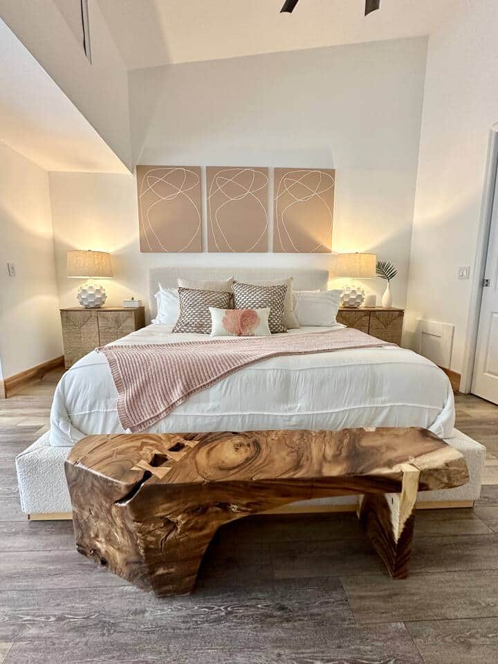 Unwind in our spacious master suite, complete with a plush king bed, private 4th floor roof top balcony, and serene coastal decor.