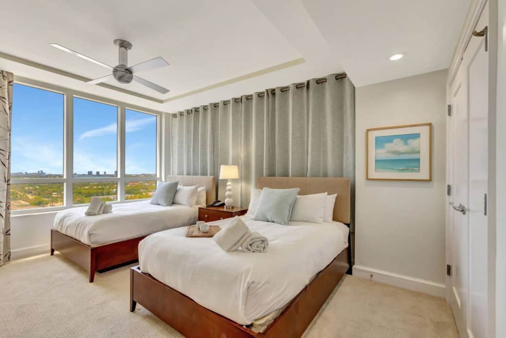 Spacious second bedroom with two full size beds