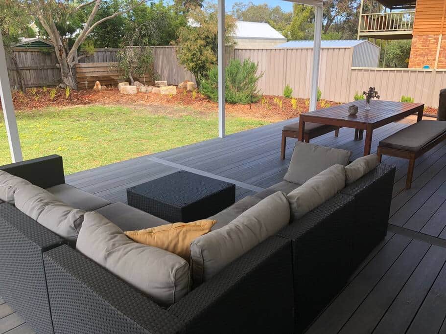 Unwind overlooking the large backyard
