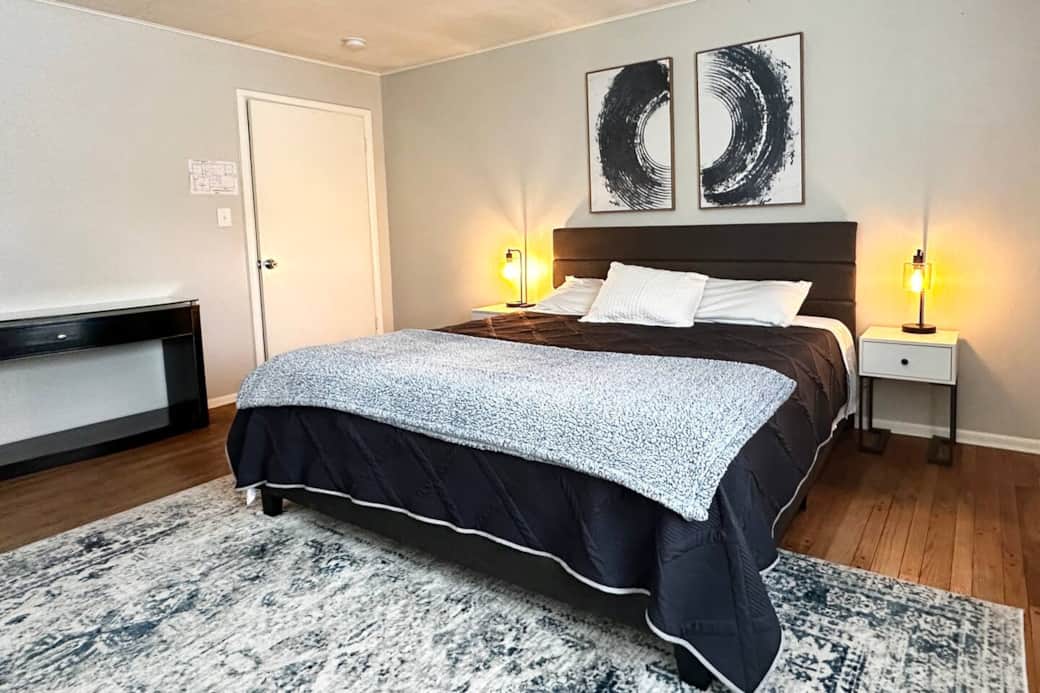 The master bedroom of the 4 bedroom house