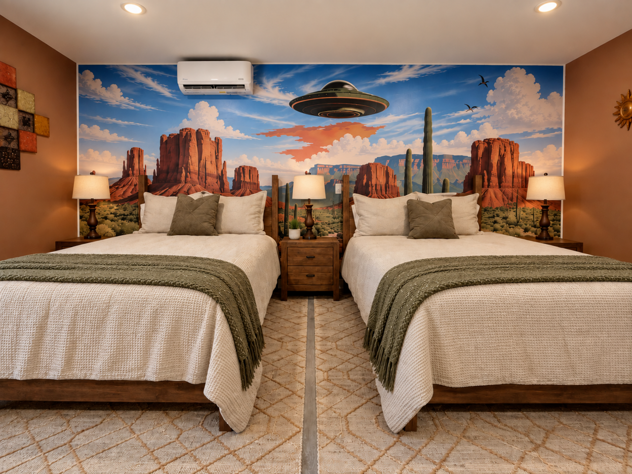 Spacious bedroom w/ 2 comfortable beds. Perfect for families or groups!