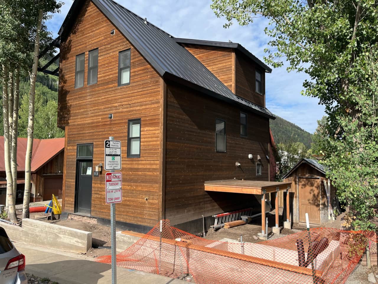 New exterior and deck addition at downtown Telluride home
