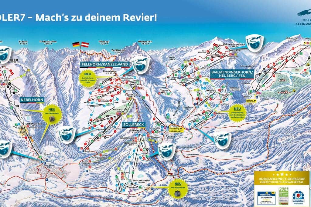 Viel Auswahl bieten die Skigebiete zwischen Oberstdorf und Kleinwalsertal.