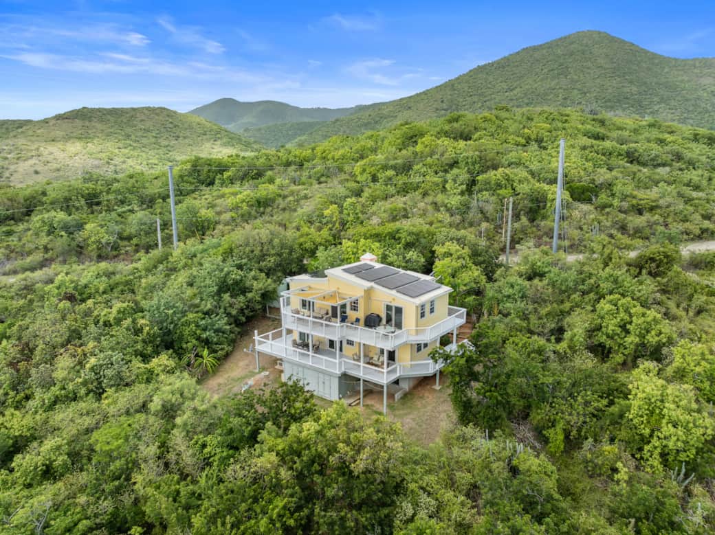 Aerial view with mountains