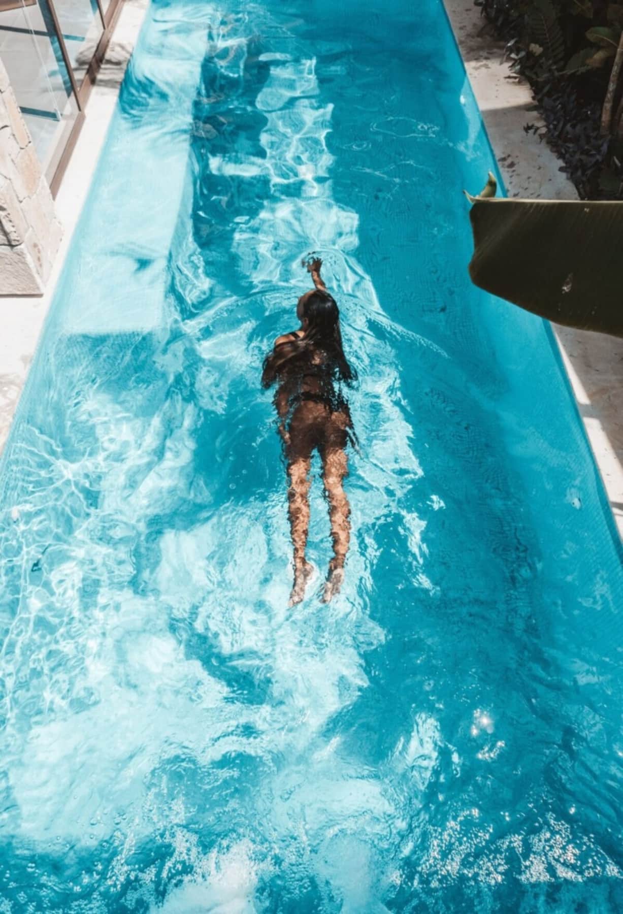 The pool from the upper terrace
