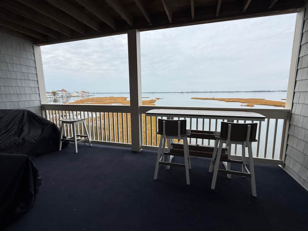 Balcony overlooking the bay