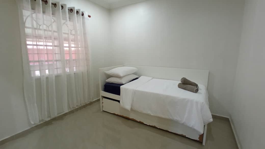 A single bed with underbed