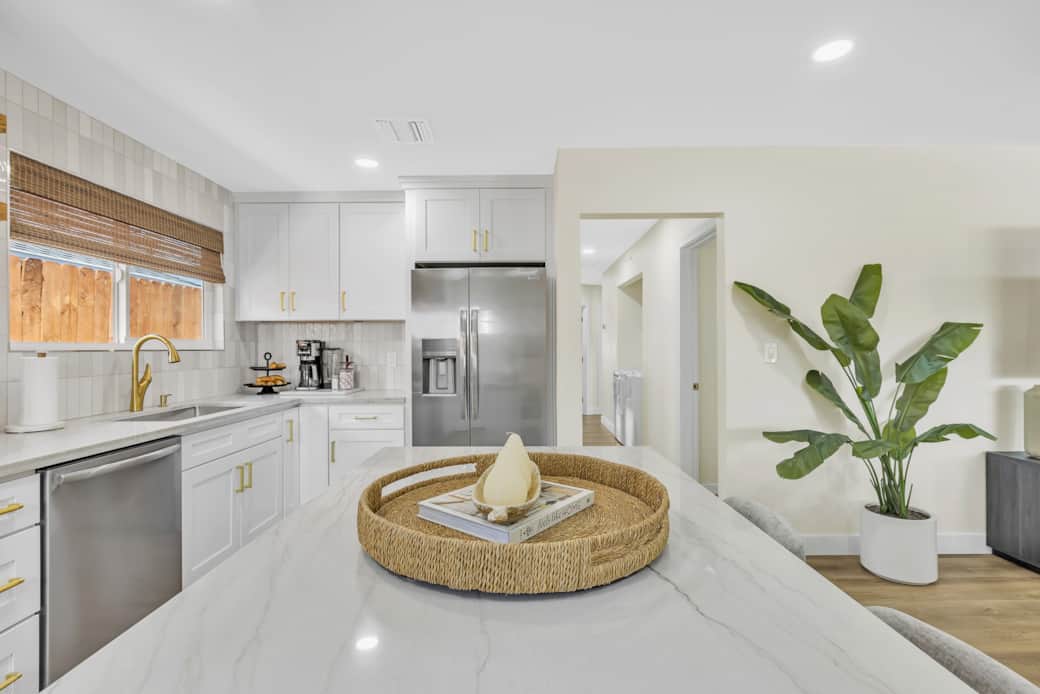 Enjoy ample storage and counter space in our stylish, well-equipped kitchen. Enjoy ample storage and counter space in our stylish, well-equipped kitchen.