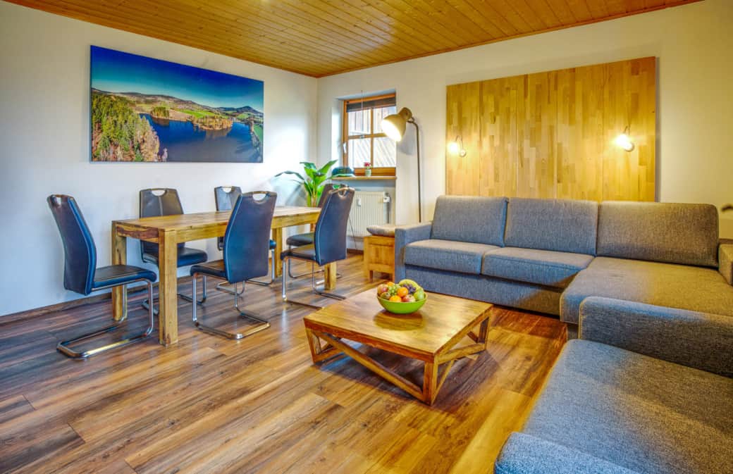 Wohnzimmer mit großem Eßtich 