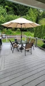 Umbrella with seating for 6