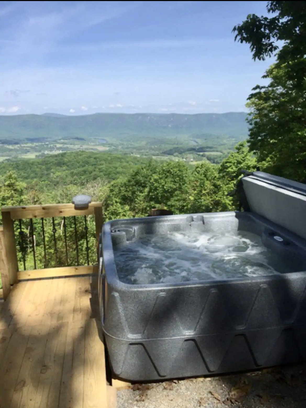 hot tub overlooks the view