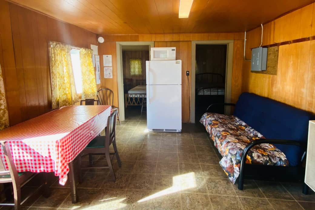 Inside the cabin - view from front door