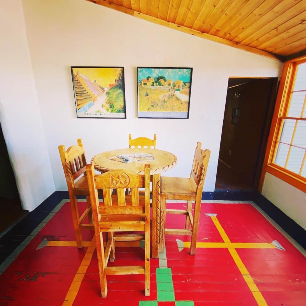 High Boy Table Featuring Vintage Windows & Vintage Custom Floor Design High Boy Table Featuring Vintage Windows & Vintage Custom Floor Design