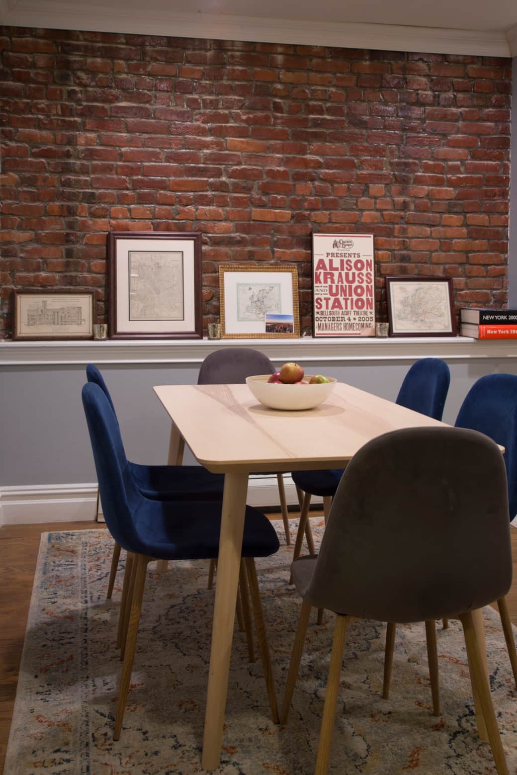 Dining table seats six