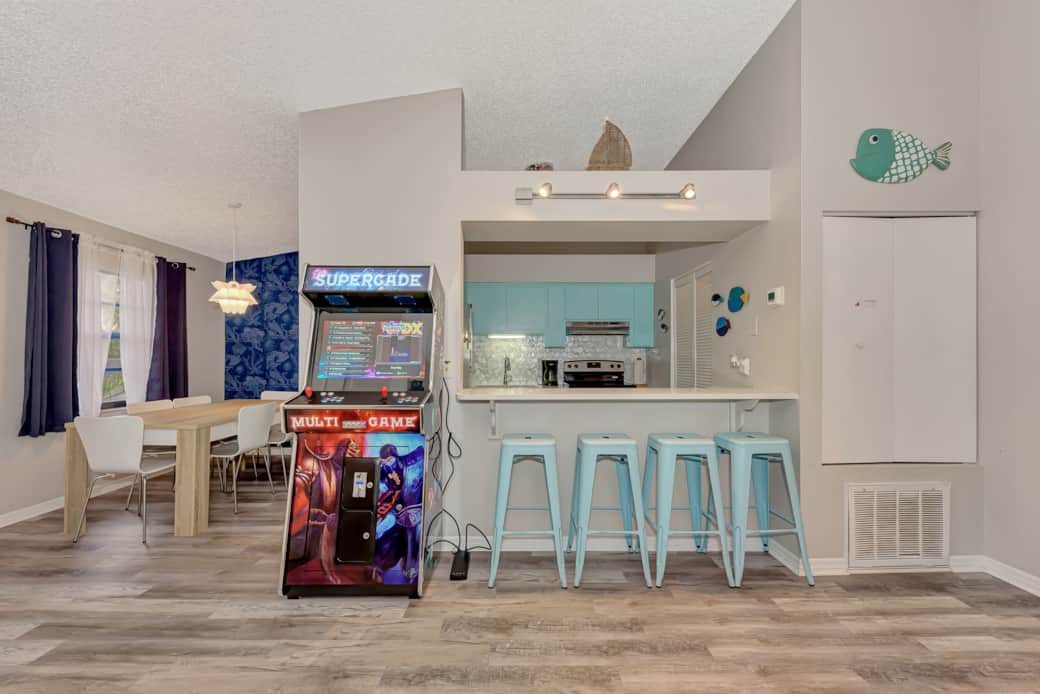 The counter bar in the Jelly Fish House is  great for coffee and breakfast in the mornings
