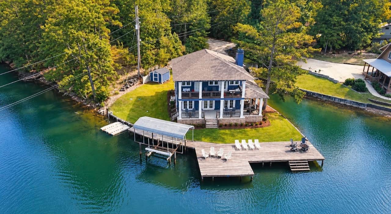 Large lot surrounded by water
