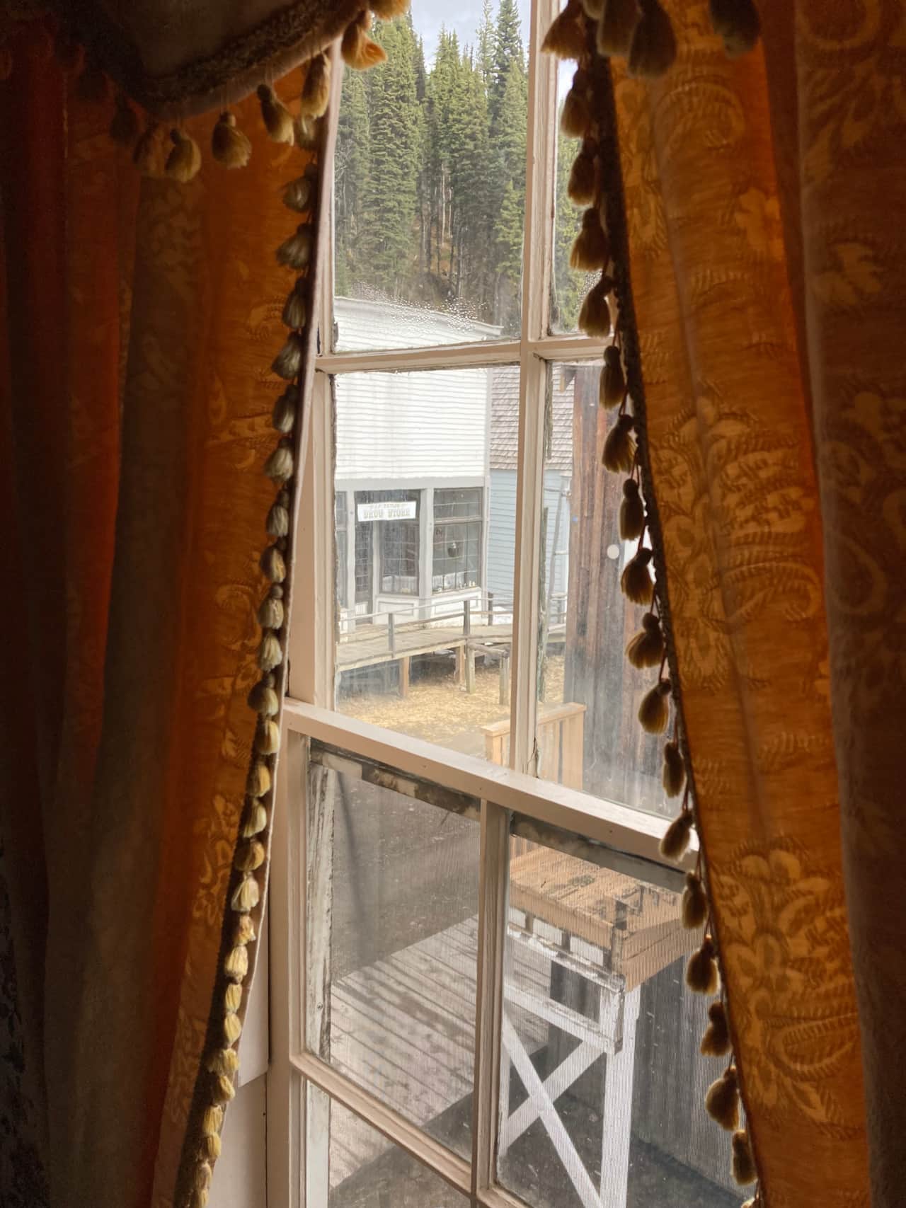 Looking out onto main street