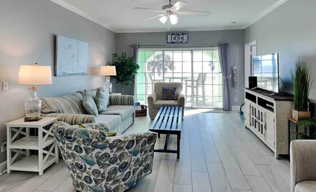 Living Room with beach views