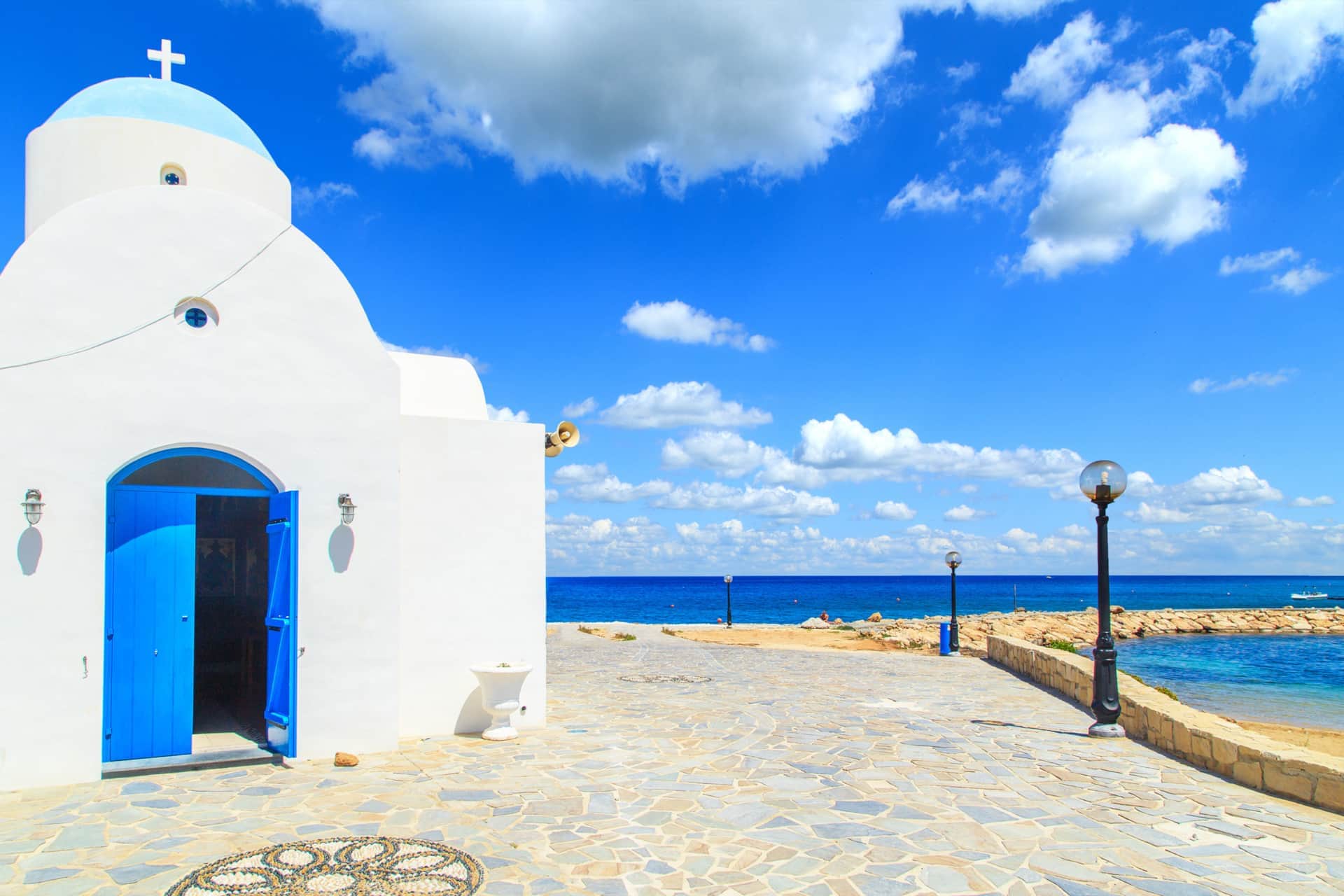 Blue-domed Agios Nikolaos church