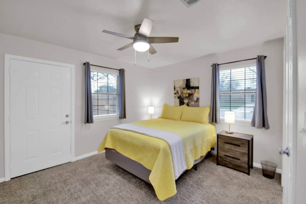 One of two bedrooms includes an ensuite bath One of two bedrooms includes an ensuite bath