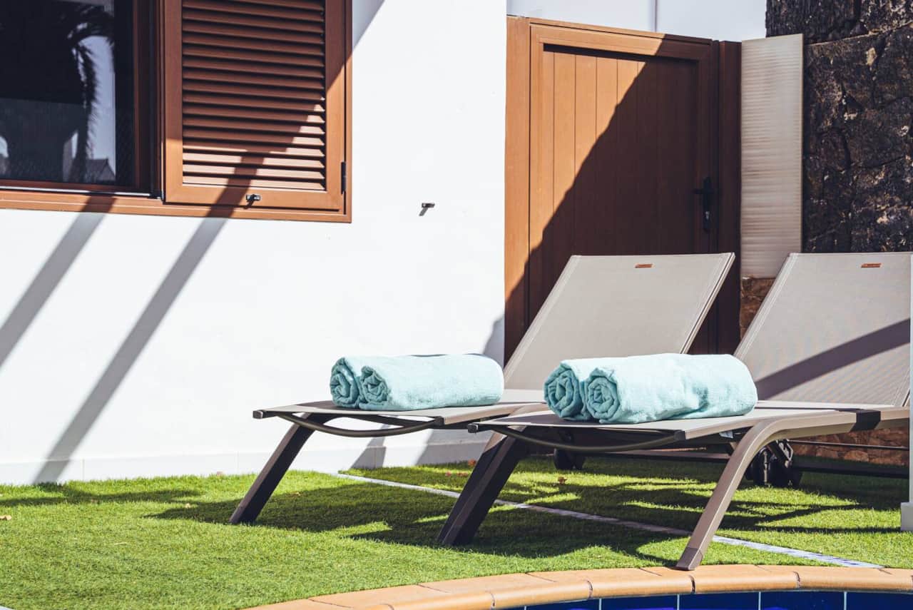 Private swimming pool area at Villa Dyala, holiday accommodation in Puerto del Carmen
