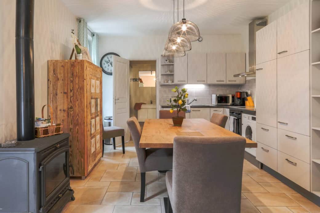 Ground floor kitchen, dining area, bathroom in the back ground Ground floor kitchen, dining area, bathroom in the back ground