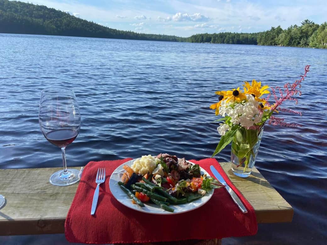 Dinner IN the water. Sit in Adirondack chairs and feast. Dinner IN the water. Sit in Adirondack chairs and feast.